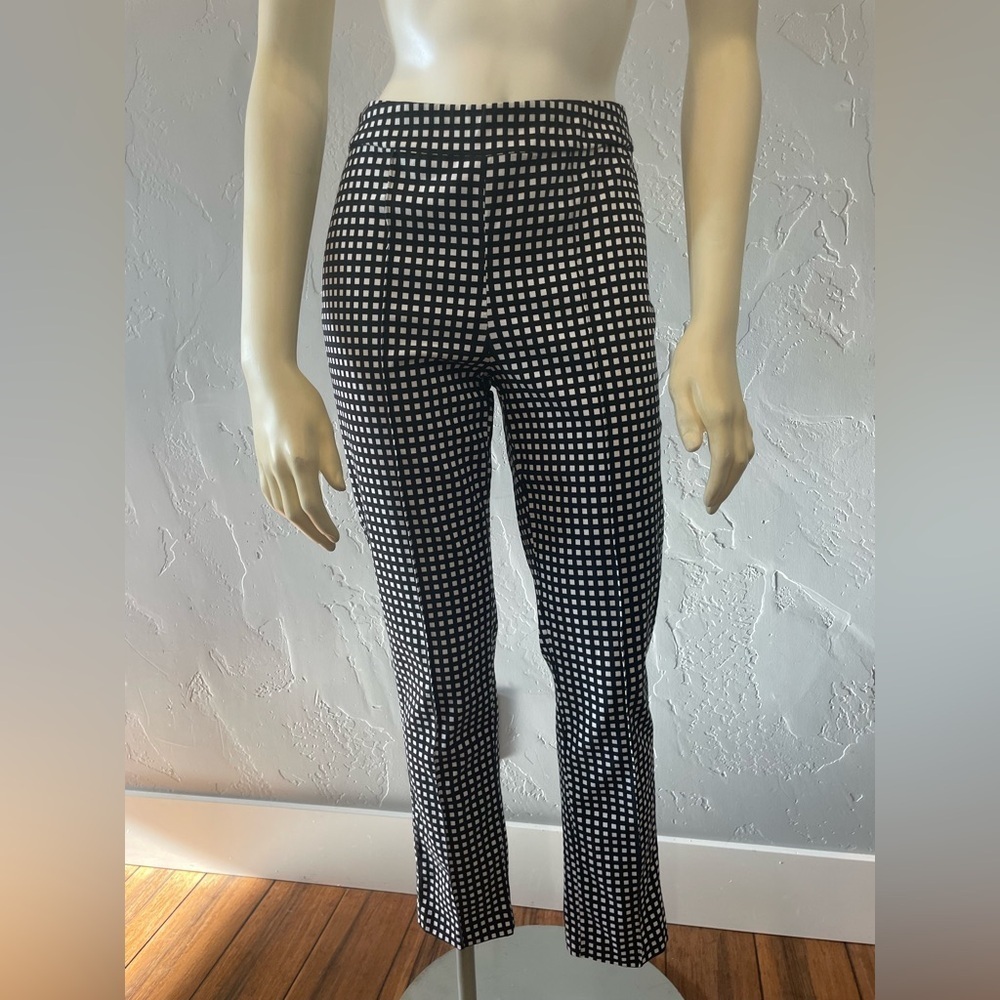 Jules & Leopold Black and White Patterned Straight Leg stretch hot Pants Sz M